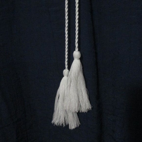 Spense top Romantic Boho lightweight flowy navy & cream blouse like new size L - Picture 5 of 7